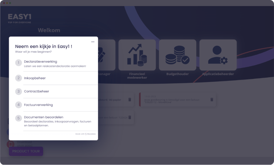 Klikbare demo purchase to pay